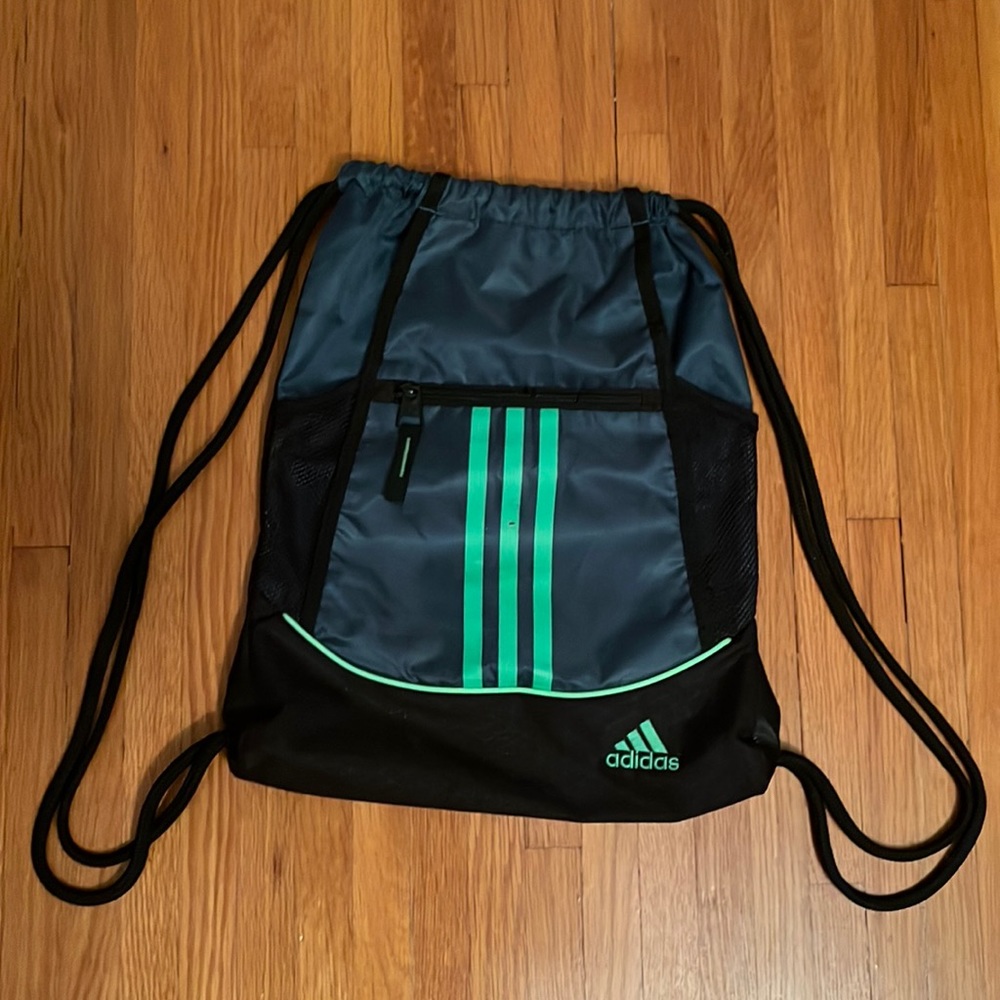 ✅ ADIDAS Three Stripe Neon Green Track Soccer Bag Sling Bags Travel Backpack